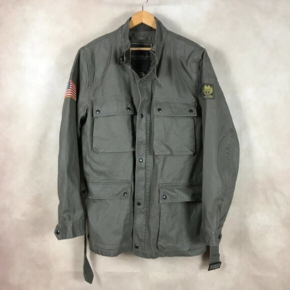 Rare DENIM & SUPPLY Ralph Lauren Field Motorcycle Jacket Khaki Green NEW XL - Picture 3 of 15